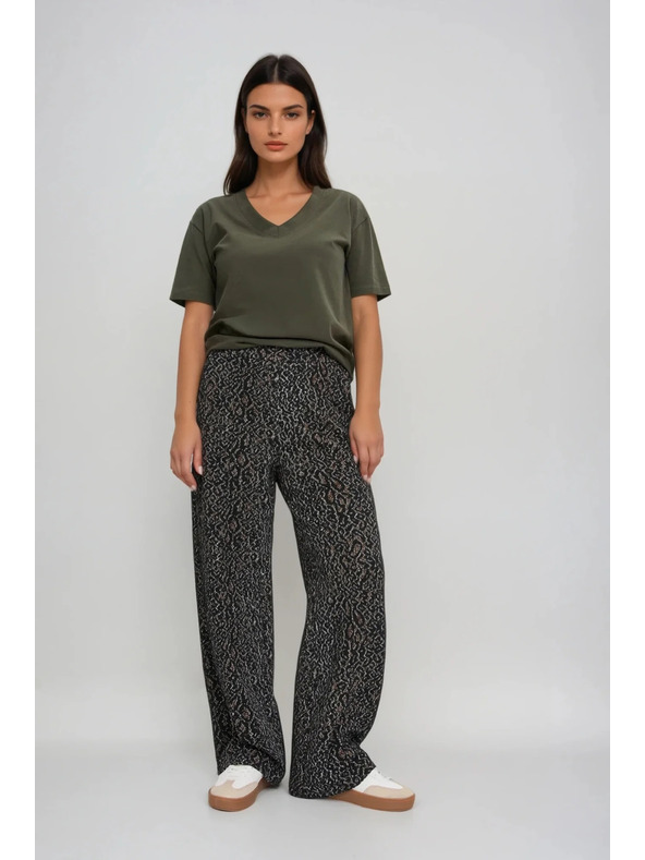 Moodo Khaki top so V-výstrihom Moodo