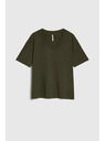 Moodo Khaki top so V-výstrihom Moodo