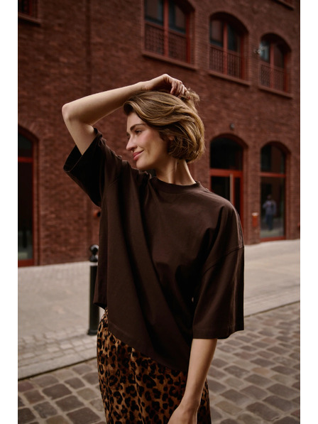 Moodo Hnedý voľný top Moodo