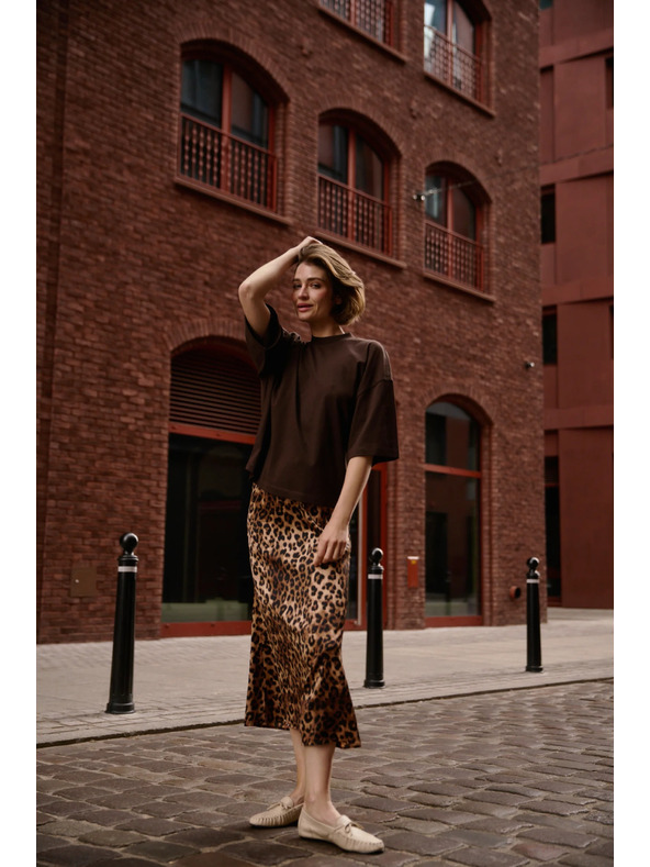 Moodo Hnedý voľný top Moodo