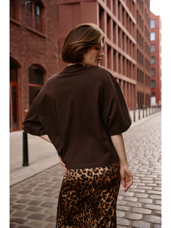 Moodo Hnedý voľný top Moodo