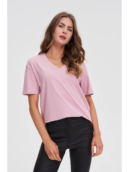 Moodo Ružový top so V-výstrihom Moodo