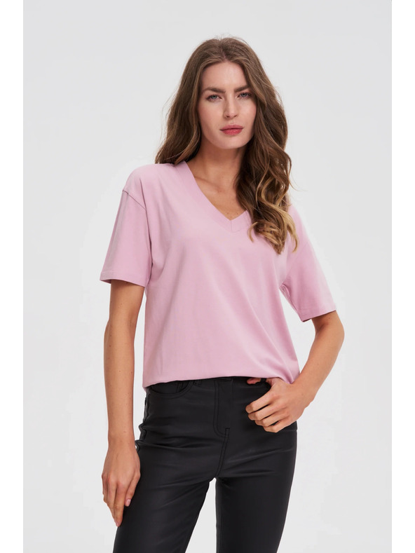 Moodo Ružový top so V-výstrihom Moodo