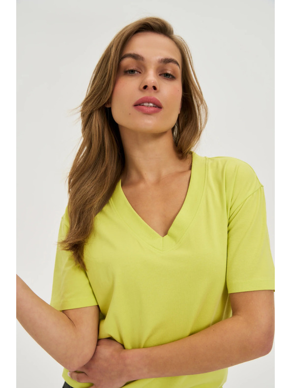 Moodo Žltý top so V-výstrihom Moodo