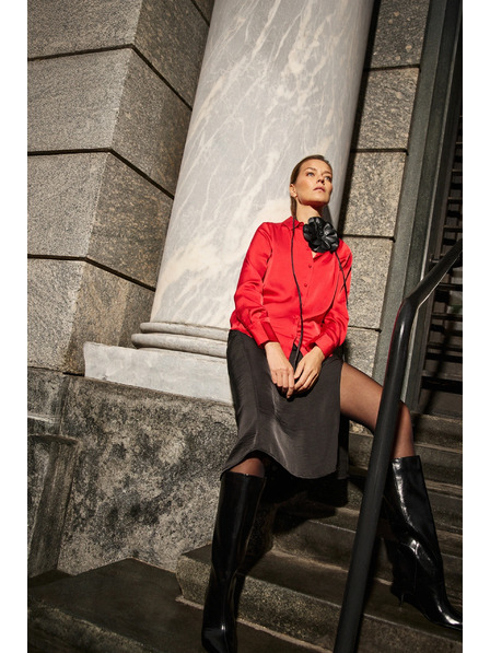 Moodo Viazaný opasok s kvetom čierny Moodo