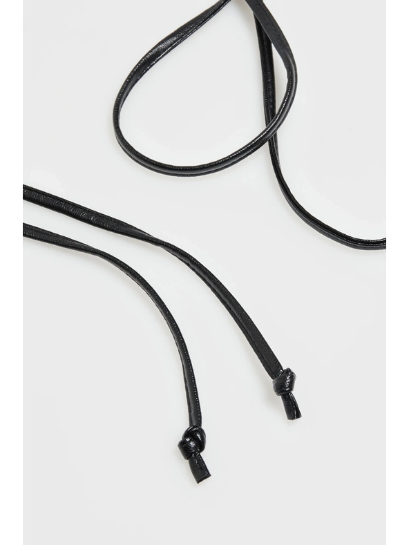 Moodo Viazaný opasok s kvetom čierny Moodo