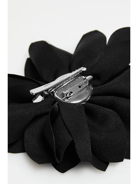 Moodo Brošňa s textilným kvetom čierna Moodo