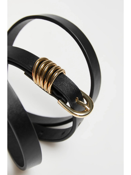 Moodo Opasok so sponou vo zlatej farbe čierny Moodo