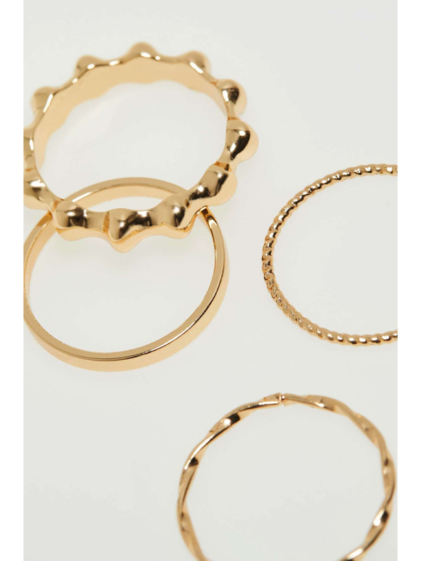 Moodo Sada jemných prsteňov vo zlatej farbe Moodo