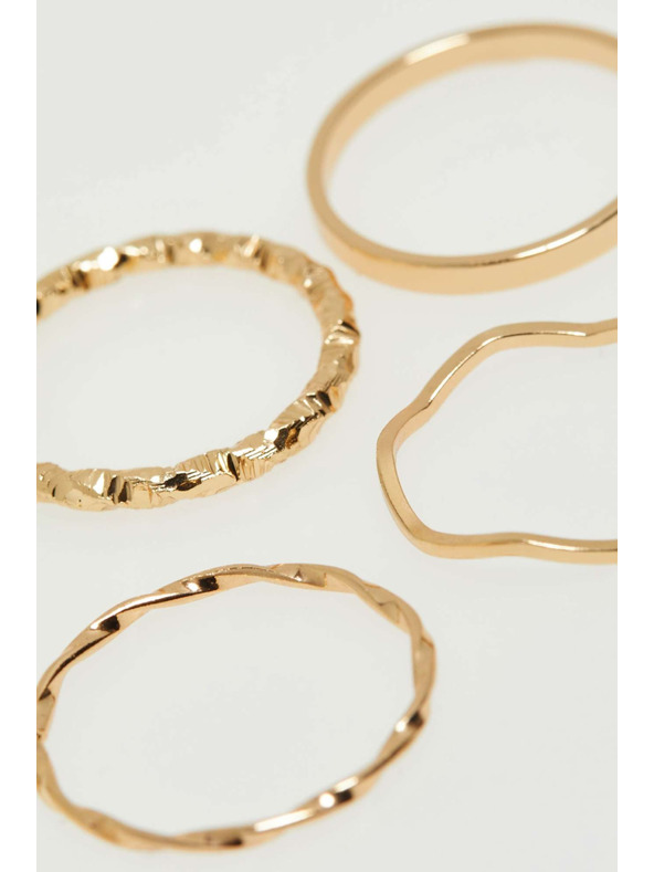 Moodo Sada jemných prsteňov vo zlatej farbe Moodo