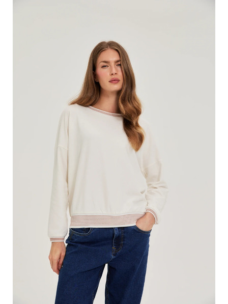 Moodo Bavlnená mikina béžová Moodo