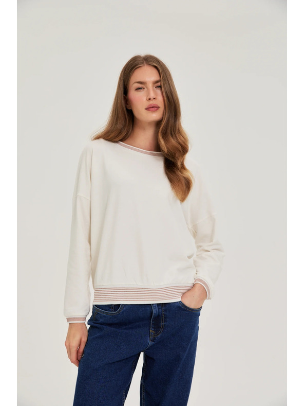 Moodo Bavlnená mikina béžová Moodo