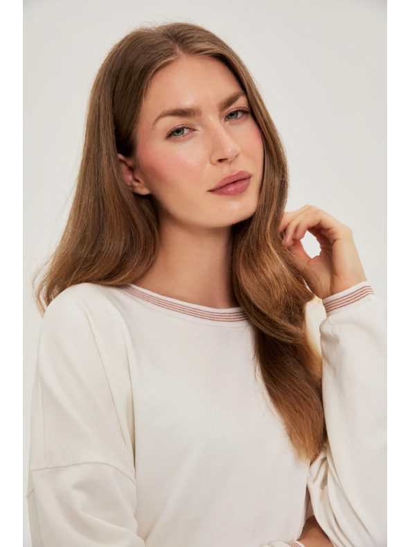 Moodo Bavlnená mikina béžová Moodo