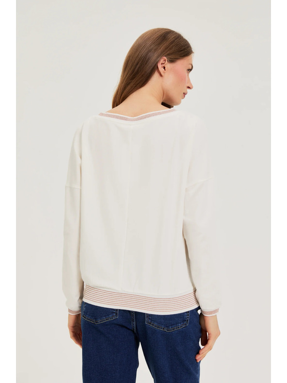 Moodo Bavlnená mikina béžová Moodo