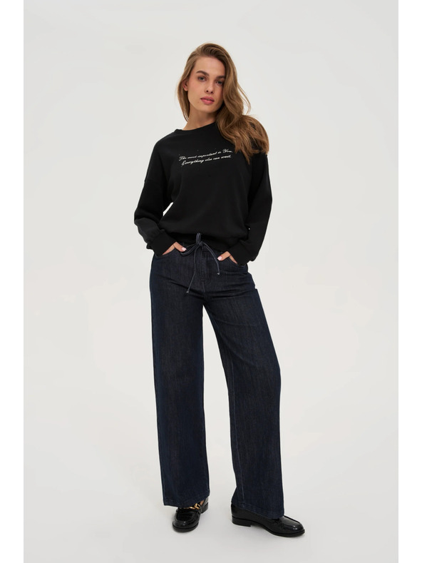 Moodo Mikina s nápisom čierna Moodo