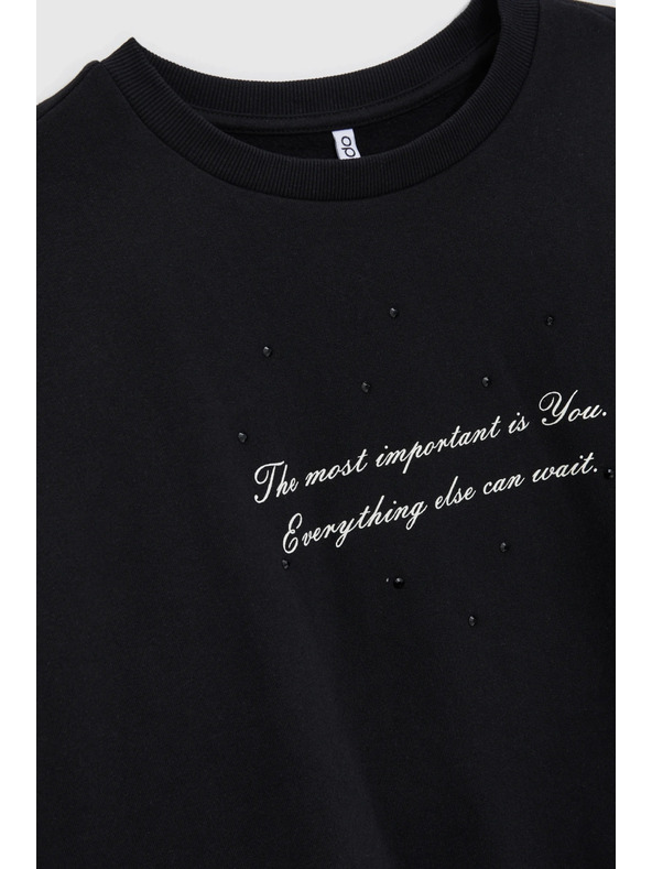 Moodo Mikina s nápisom čierna Moodo