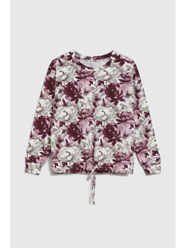 Moodo Kvetovaná mikina biela Moodo