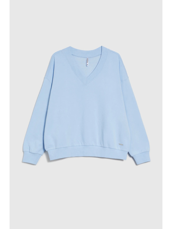 Moodo Blúzka s výstrihom do V svetlomodrá Moodo
