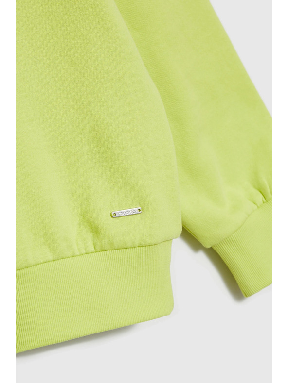 Moodo Blúzka s výstrihom do V limetkovo zelená Moodo