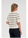Moodo Blúzka v pruhoch s krátkymi rukávmi ecru Moodo