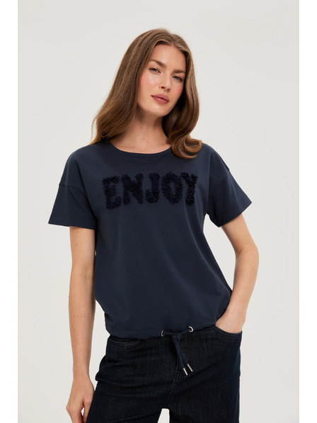 Moodo Sveter s krátkymi rukávmi tmavomodrý Moodo