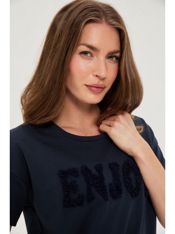 Moodo Sveter s krátkymi rukávmi tmavomodrý Moodo