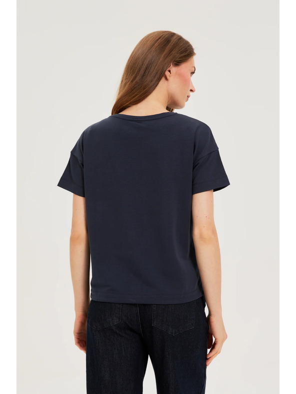 Moodo Sveter s krátkymi rukávmi tmavomodrý Moodo