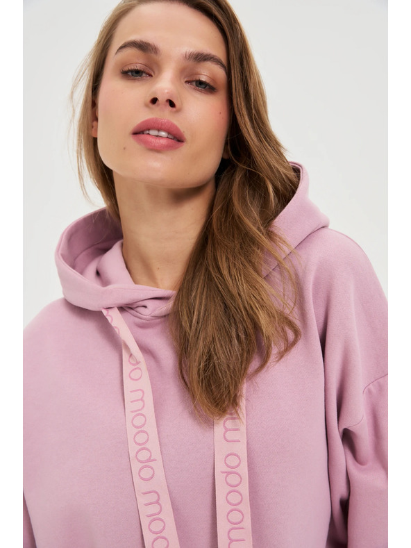 Moodo Mikina s kapucňou ružová Moodo