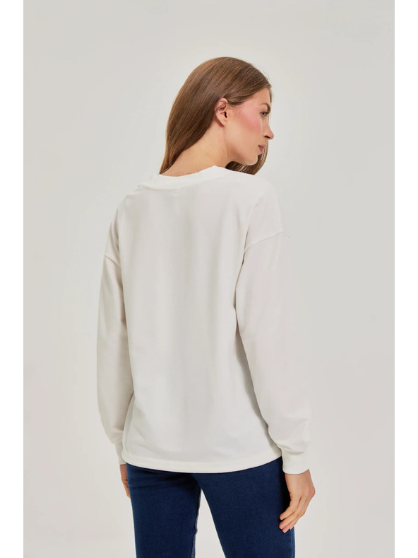 Moodo Sveter s potlačou biely Moodo