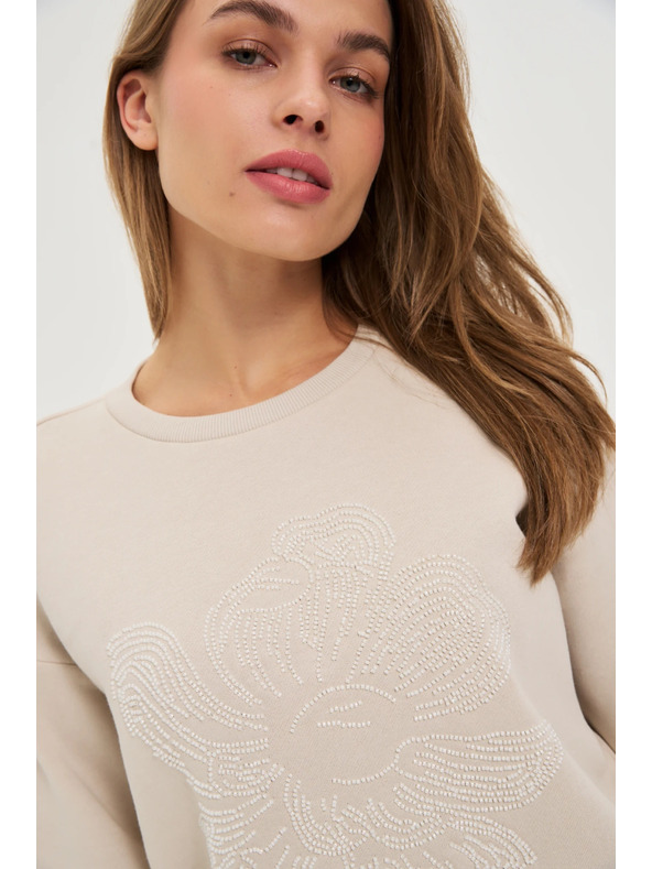 Moodo Blúzka s aplikáciou béžová Moodo