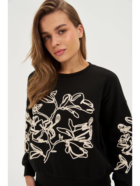 Moodo Blúzka s aplikáciou čierna Moodo