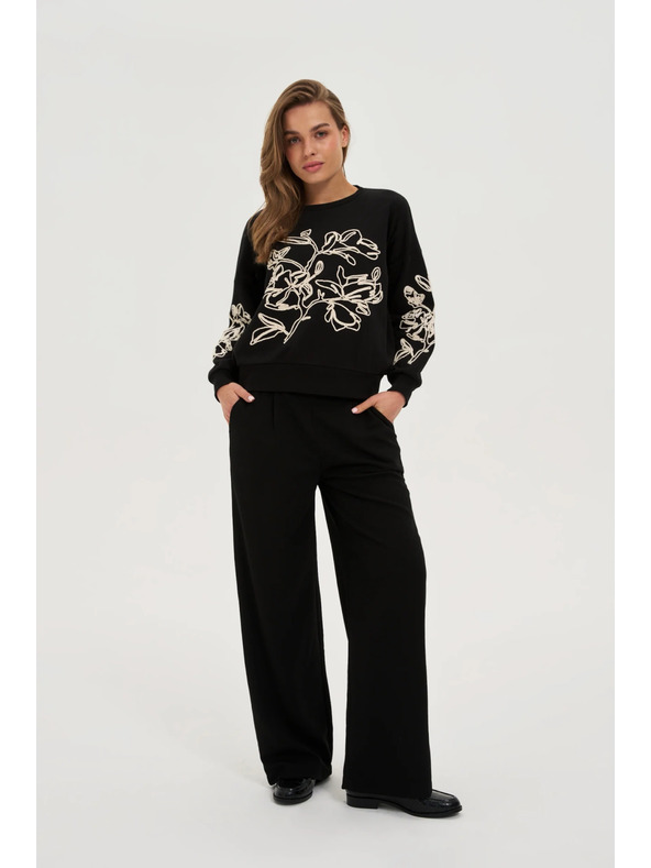 Moodo Blúzka s aplikáciou čierna Moodo