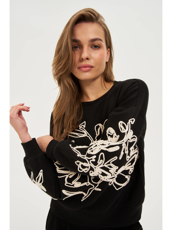 Moodo Blúzka s aplikáciou čierna Moodo