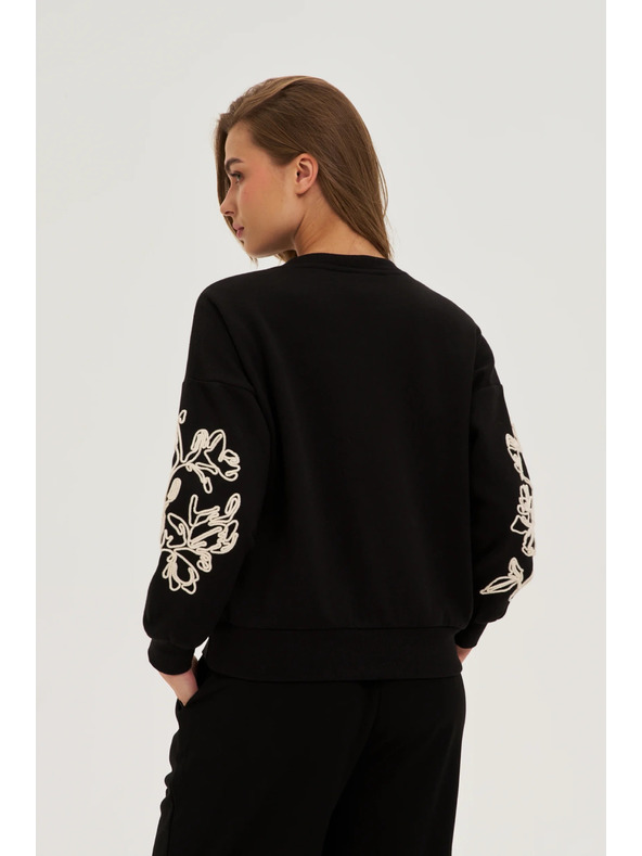 Moodo Blúzka s aplikáciou čierna Moodo