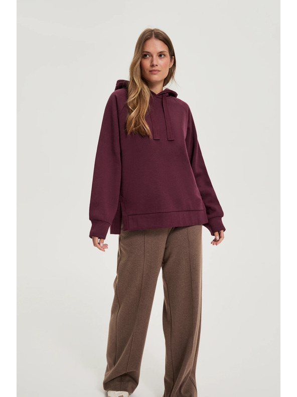 Moodo Mikina s kapucňou vínová Moodo