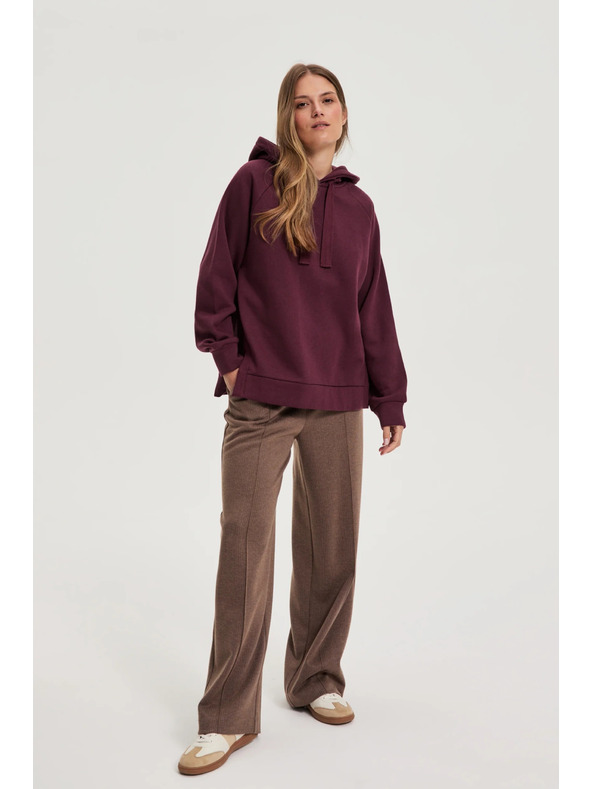 Moodo Mikina s kapucňou vínová Moodo