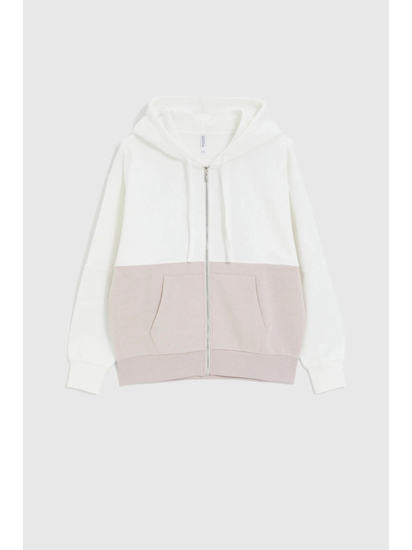 Moodo Mikina na zips béžová Moodo