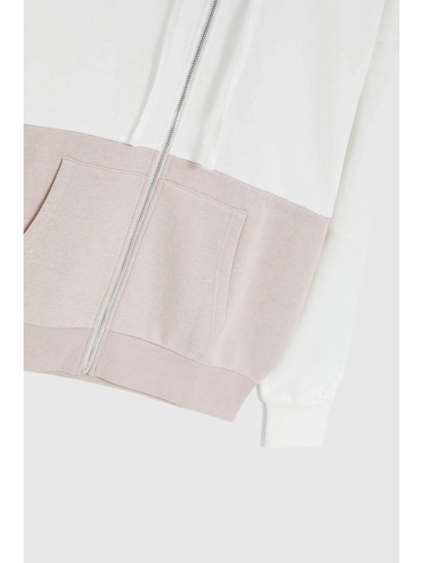 Moodo Mikina na zips béžová Moodo