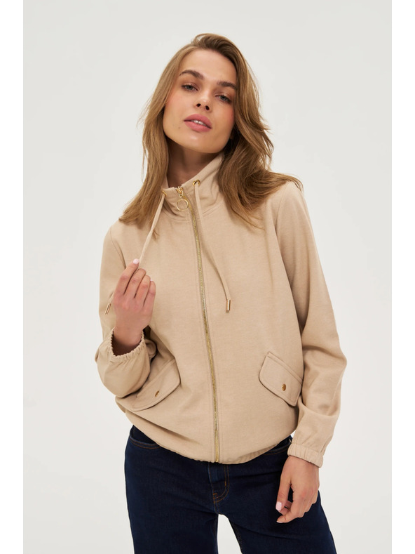 Moodo Mikina na zips béžová Moodo