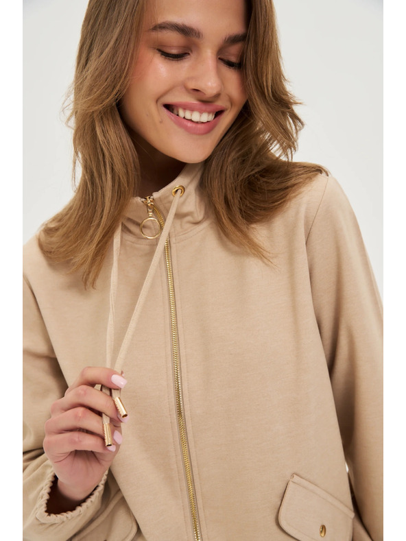 Moodo Mikina na zips béžová Moodo