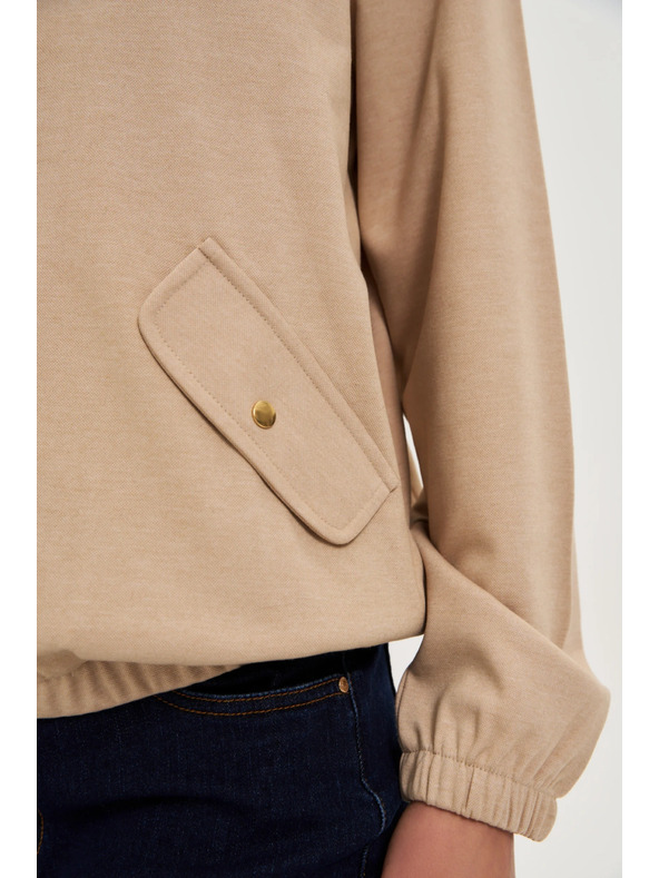 Moodo Mikina na zips béžová Moodo