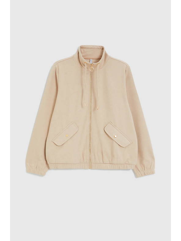 Moodo Mikina na zips béžová Moodo