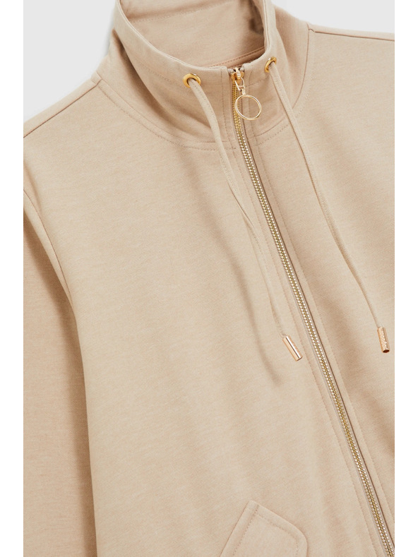 Moodo Mikina na zips béžová Moodo