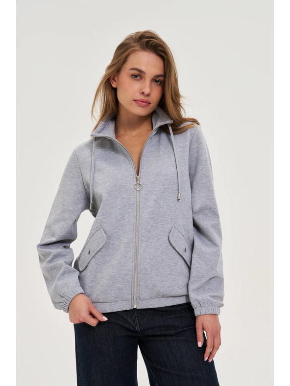 Moodo Mikina na zips sivá Moodo