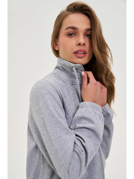 Moodo Mikina na zips sivá Moodo