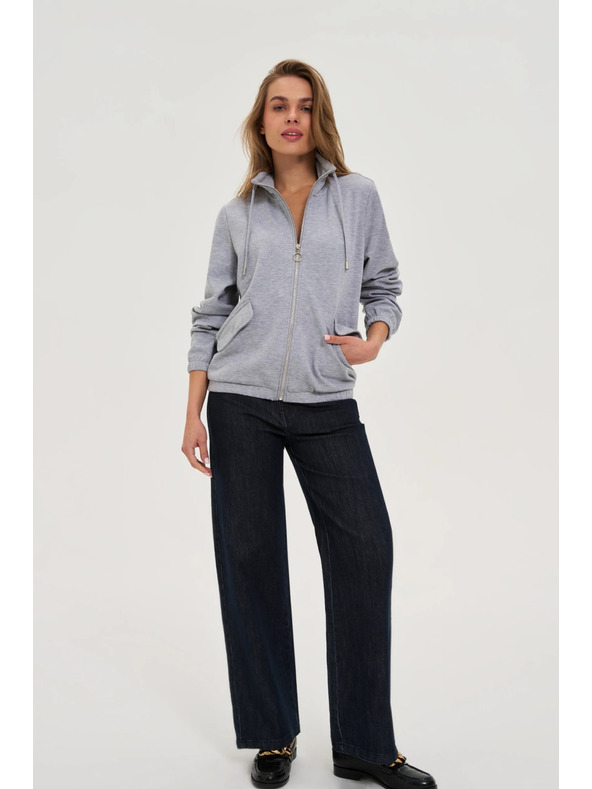 Moodo Mikina na zips sivá Moodo