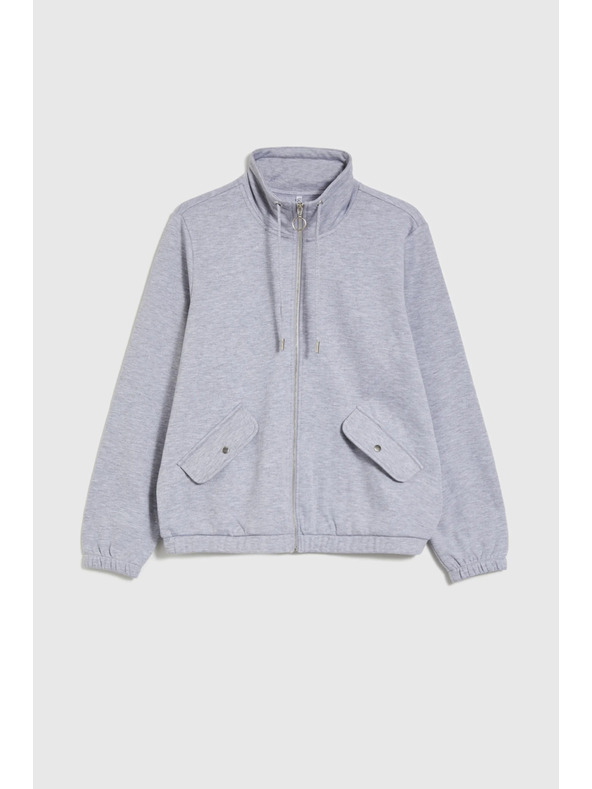 Moodo Mikina na zips sivá Moodo