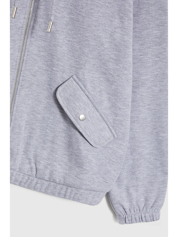 Moodo Mikina na zips sivá Moodo