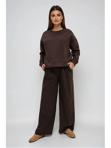 Moodo Oversize mikina hnedá Moodo