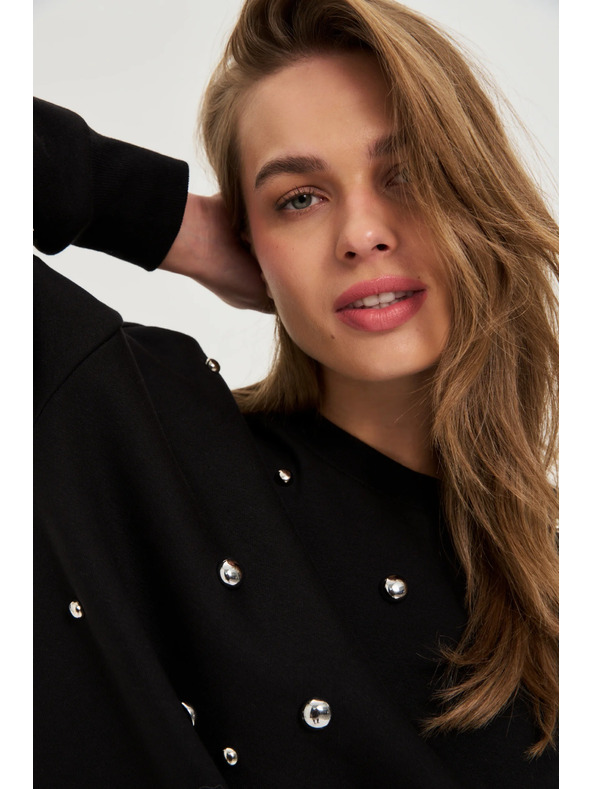 Moodo Blúzka s džetmi čierna Moodo